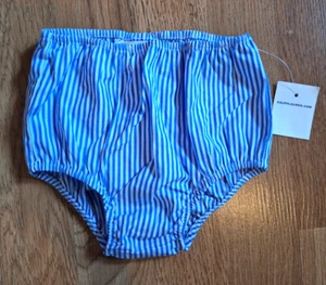 Ralph Lauren Blue Stripe 100% Cotton Diaper Cover Elastic Hem Unisex Baby 9 mo - Picture 1 of 12