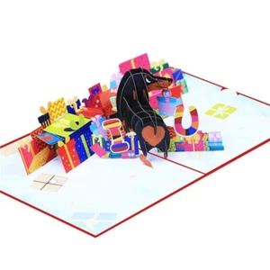 Lovely 3D Dachshund Dog I LOVE YOU Greeting Card for Valentines - Photo 1 sur 8