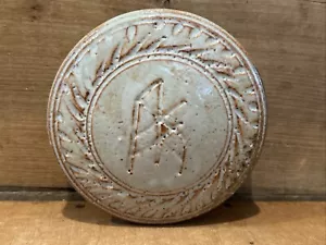 Vaso per erba tascabile rotondo da parete ceramica artistica Joe Tromiczak 1981 vintage - Foto 1 di 7