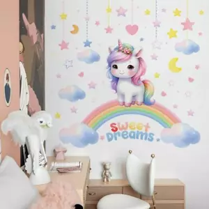 Unicorn Vinyl Wall Sticker Baby Room Bedroom Decor Adhesive Wallpaper - Picture 1 of 25
