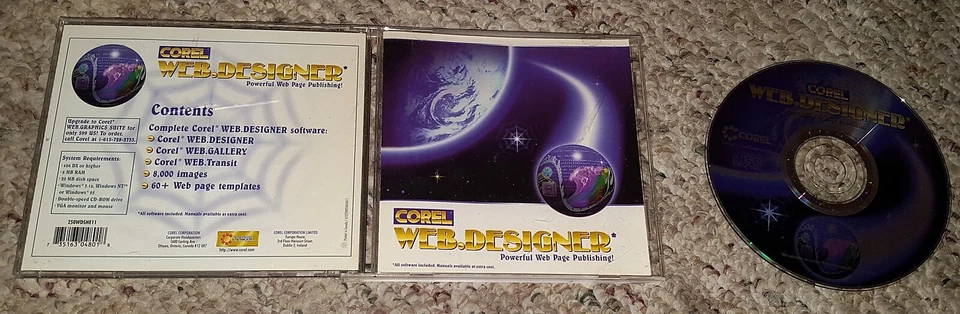 Corel Web Designer Software Windows 95/98/3.1/NT Publishing - Image 1 of 1