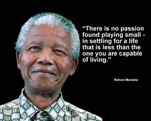 NELSON MANDELA "THERE IS NO PASSION FOUND PLAYING..." QUOTE PHOTO VARIOUS SIZES - Picture 1 of 1