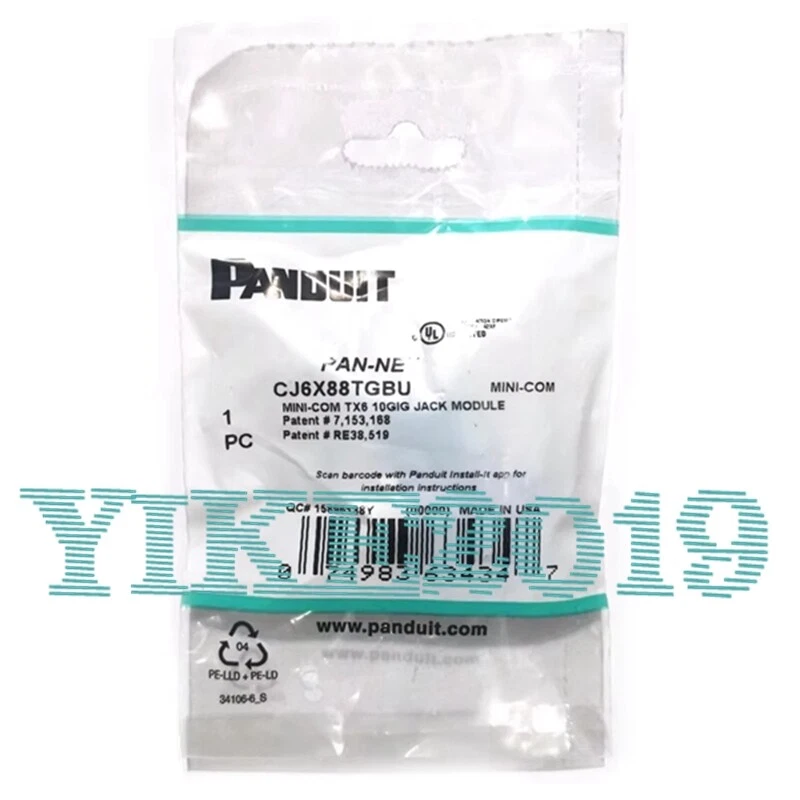 110 Stück für Panduit 6A ungeschirmt 10G Netzwerk Super Kategorie 6 Modul CJ6X88TGBU - Bild 1 von 4