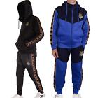 Mens Tracksuit Hooded Kings Crown Embroidered Jogging Suit Joggers Set For Adult