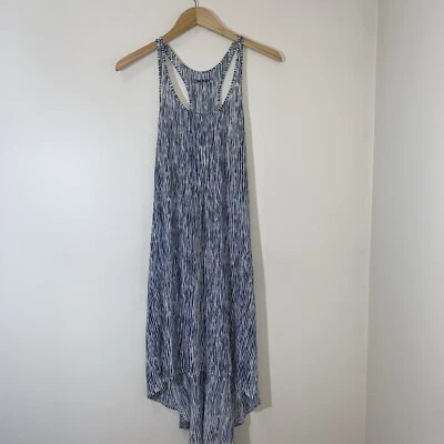DKNY Dress Womens Large Blue Pima Cotton Maxi Tank High Low Resort Coastal - Image 1 of 4