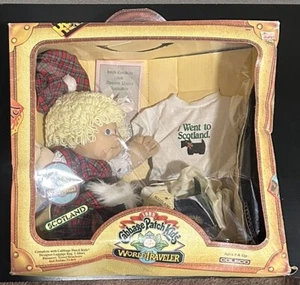 Vintage 1985 Cabbage Patch Kids World Traveler Scotland Scottish Girl Puppe Neu - Bild 1 von 10