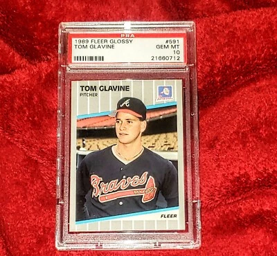 Tom Glavine 1989 Fleer brillante #591 segundo año belleza PSA 10 🔥 SALÓN DE LA FAMA de los Bravos Foto 1 de 2