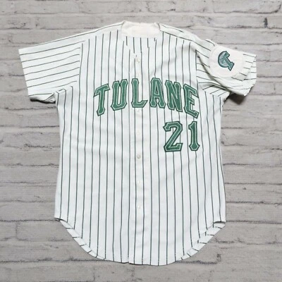 Vintage Tulane Green Wave Baseball Jersey Used Game Worn Rare Wilson - Image 1 of 4
