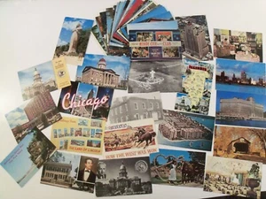 ILLINOIS IL VINTAGE 50+ CHROME LOT STANDARD SZ POSTCARDS ROADSIDE AMERICANA #642 - Picture 1 of 12