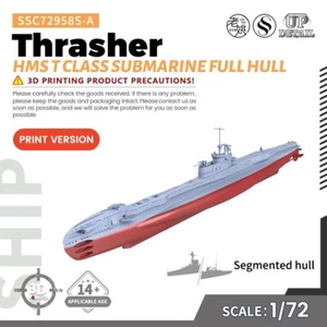 SSMODEL 1/72 958S-A Kit Modelo Militar HMS Clase T Submarino Thrasher Casco Completo - Imagen 1 de 5