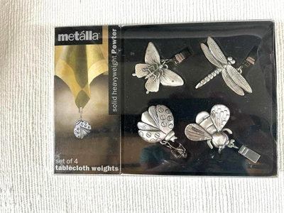 Set of 4 Solid Heavyweight Pewter Tablecloth Weights by Metalla - image 1 of 3
