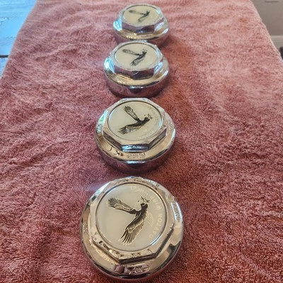 Dayton wire wheel chrome octagon hex knockoffs (1660). Dayton stamped. - Image 1 of 4