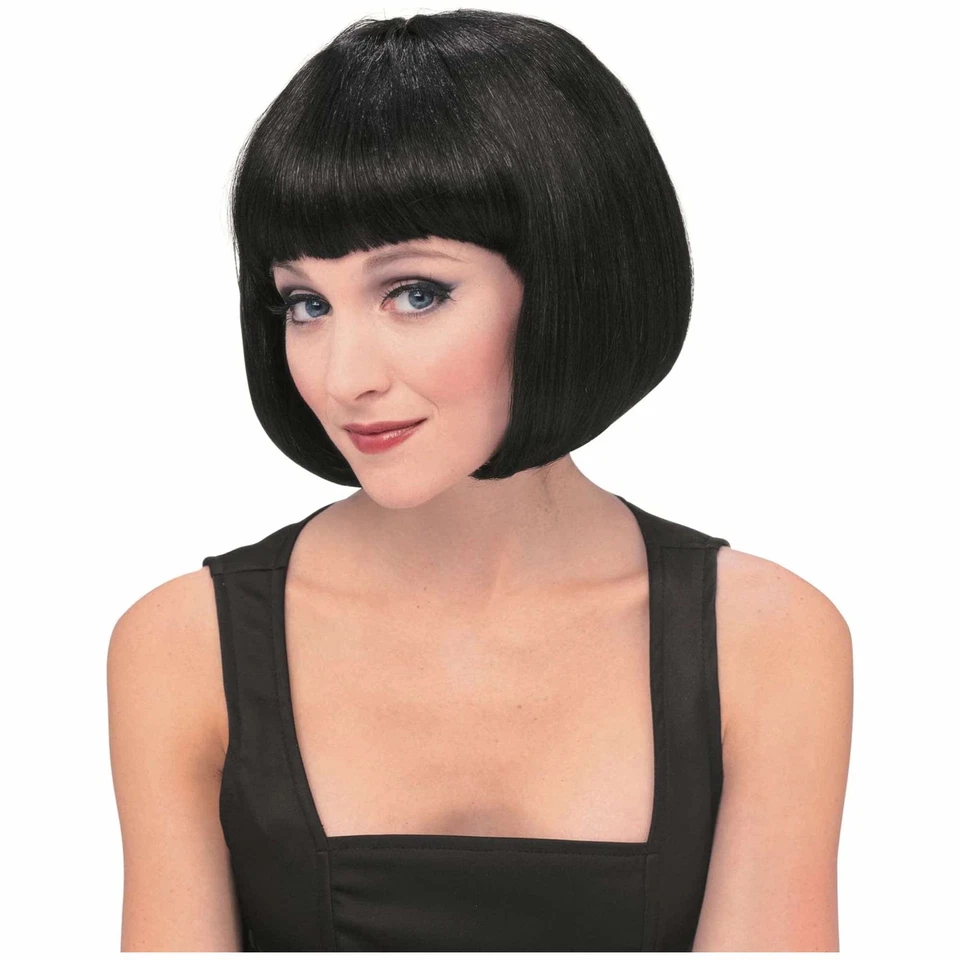Sexy Bob Black Super Model 1920s Flapper Celebrity Womens Costume Wig - Image 1 of 1