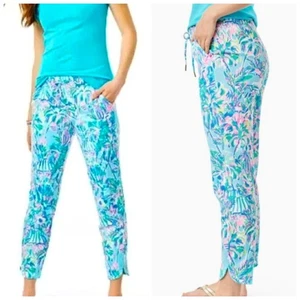 Lilly Pulitzer Damen Small Emora Strick Hose Blau/Pink Ibiza Cabana Cocktail - Bild 1 von 12