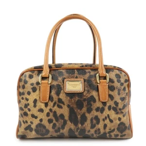 Dolce&Gabbana Leather Shoulder Bag Hand Bag Leopard Brown Authentic Used F/S - Picture 1 of 23
