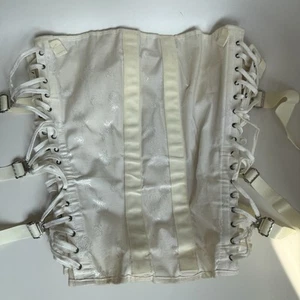 VTG 50s RARE CAMP lace up 2in1 corset bustier girdle metal brace Size 39 XL 2X - Picture 1 of 8