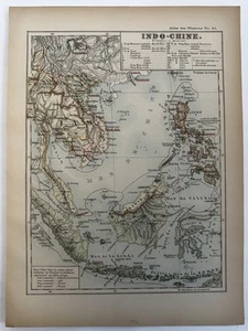 IndoChine Siam SE Asia Borneo Philippines 1886 Catholic Christian Missionary map - Picture 1 of 5