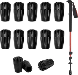 10 Pcs Trekking Pole Tips, Walking Stick Rubber Ends, Universal Fit - All Hiking - Picture 1 of 6