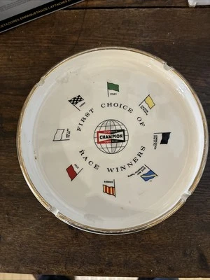 RARE CHAMPION Spark Plugs Race Winners Ashtray Dealer Service Station Garage - Image 1 of 4