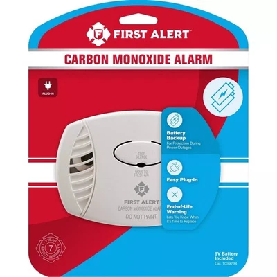 First Alert Carbon Monoxide Alarm Plug In And Battery Backup CO605-3 New Sealed - Image 1 of 3