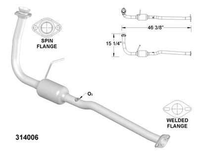 Conversor catalítico para 1998-2000 Chevrolet Metro 1.0L L3 GAS SOHC - Imagem 1 de 2
