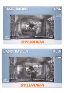 SYLVANIA H4656 2-Pack of Basic Halogen Sealed Beam Clear Headlight 12V 55/35W 🆕 - Picture 1 of 4