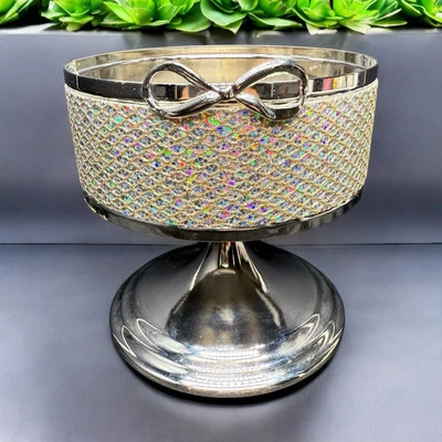 BATH & BODY WORKS Gemas y Bling Arco Plateado 3 Mechas Pedestal Candelabro Foto 1 de 4