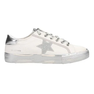 Vintage Havana Alive Metallic Glitter Slip On Womens White Sneakers Casual Shoe - Picture 1 of 5