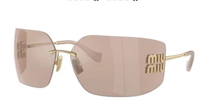 Miu Miu Sunglasses MU54YS ZVN20F Pale Gold Pink Mirror - Picture 1 of 7