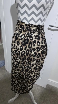 Myleene Klass Wrap Skirt Size Small Animal Print 100% Cotton Stylish Summer - Image 1 of 4