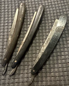 Tres maquinillas de afeitar rectas antiguas - J.R. Torrey - B. Worth & Sons - Imagen 1 de 10
