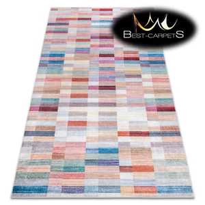 Moderner praktischer Wasch TEPPICH "ANDRE" Streifen rosa blau rutschfest pflegeleicht - Bild 1 von 12