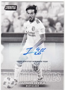 2018 Stadium Club MLS Black & White Auto #47 Jahmir Hyka - San Jose - 85/99