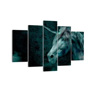 Impression sur Toile 150x100cm Tableaux Image Photo Infographie cheval corne - Foto 1 di 10