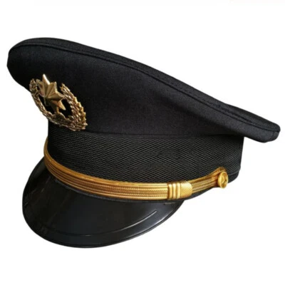 Chapéu Masculino Exército Capitão Polícia Fantasia Vestido Militar Boné Performance Novo - Imagem 1 de 4