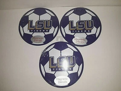 LSU Tigers NCAA Magnetic Soccer Ball Decal ( Set of 3 )     - Image 1 of 4