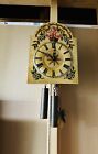Vintage Ornate Hubertherf Triberg Painted Wood Wag on Wall Clock Weights Runs