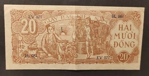 Rare 1948 Viet Nam DNG 20 Banknote EF! - Picture 1 of 2
