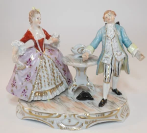 Vintage Dresda 11 cm romantico gruppo figure uomo e donna coppia cantanti opera ottime condizioni - Foto 1 di 7