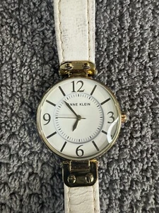 Anne Klein Women’s Watch White 10/9168 Y121E Leather Authentic 100ft Water - Picture 1 of 4