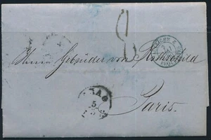 HUNGARY 1860, ENTIRE USED LETTER ADDRESSED TO ROTHSCHILD TO PARIS. #A369 - Picture 1 of 2