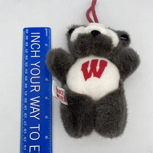 Mary Meyer Wisconsin Bucky Badger Gray Plush White Red Shirt Mascot 6” 1995 - Picture 1 of 6