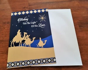 1 Leanin Tree CHRISTMAS Card w/Envelope WISE MEN CAMELS FOLLOWING STAR - Picture 1 of 4