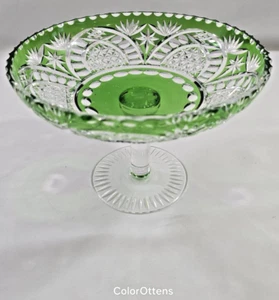 Piatto porta caramelle verde smeraldo e cristallo trasparente senza marchio - Foto 1 di 11