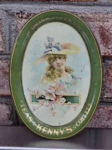 C.D. Kenny Co Tin Tip Tray, Drink & Enjoy Teas : Coffees, Chas. W. Snonk Co 1843 - Picture 1 of 7