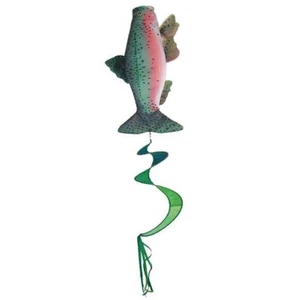 PESCE TROTA ARCOBALENO 50" spinner appeso calza a vento TWISTER decorazione giardino - ITB 4259 - Foto 1 di 1