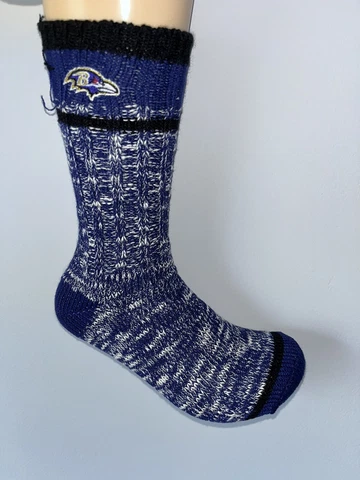 BALTIMORE RAVENS NFL FOOTBALL LOGO MENS PURPLE ALPINE CREW SOCKS LARGE Q Cover