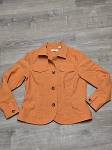 Coldwater Creek Damen orange Blumen bestickt Jacke Größe 12 - Bild 1 von 11