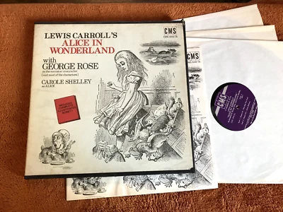 Alice In Wonderland 3 Vinyl BOX LP George Rose & Carole Shelley w/Script cms648 - Image 1 of 4