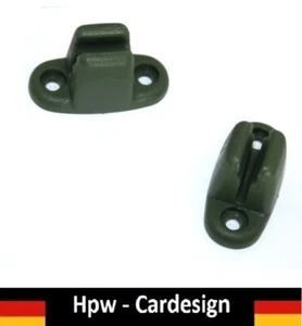 MERCEDES W113 CLIPS HALTER BEFESTIGUNG SONNENBLENDE SUNVISOR 2 Stück GRÜN - Picture 1 of 2